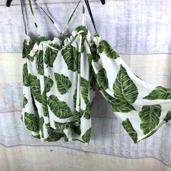 Harlowe & Graham Leaf Pattern Off-The-Shoulder Top - Picture 7 of 8